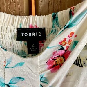 Torrid Floral Midi Dress - White and Pink